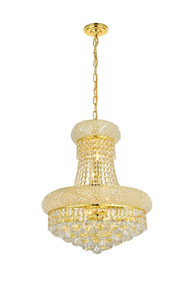 Elegant Furniture & Lighting – Primo 8 light Gold Pendant Clear Royal Cut Crystal – V1800D16G/RC