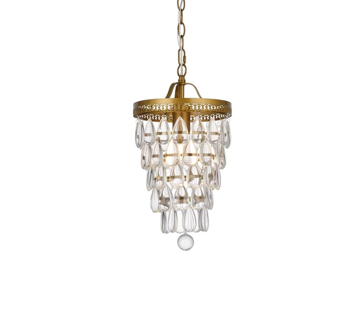 Elegant Furniture & Lighting – Reese 9 inch pendant in brass – LD714D9BR