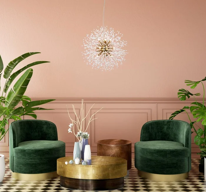 Elegant Furniture & Lighting – Solace 12 lights Gold pendant – 3507D24G