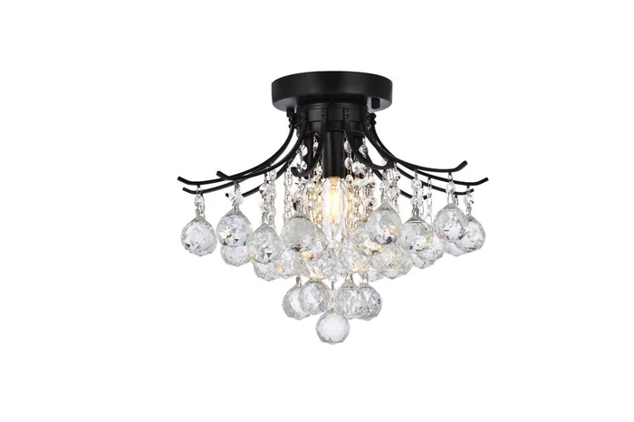 Elegant Furniture & Lighting – Toureg 16 inch black flush mount – V8000F16BK/RC