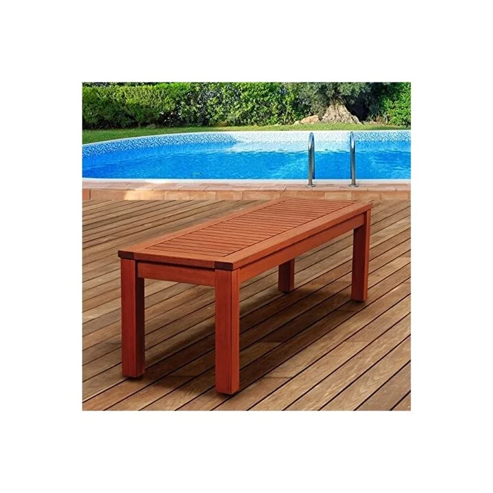 Eucalyptus Wooden Backless Bench Chair for Home Decor with Style