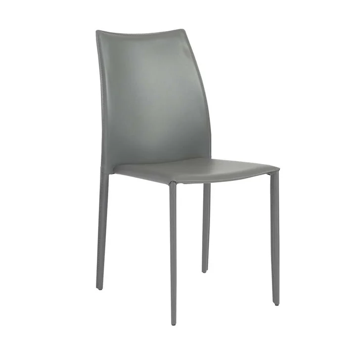 Euro Style – Dalia Stacking Side Chair in Gray (Set of 2) – 02350GRY-MP2