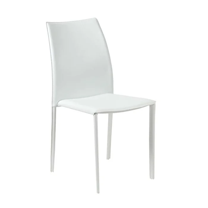 Euro Style – Dalia Stacking Side Chair in White (Set of 2) – 02350WHT-MP2