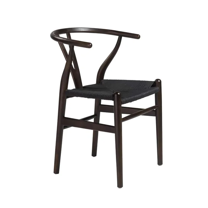 Euro Style – Evelina Side Chair with Walnut Stained Framed and Black Rush Seat (Set of 2) – 08162WAL
