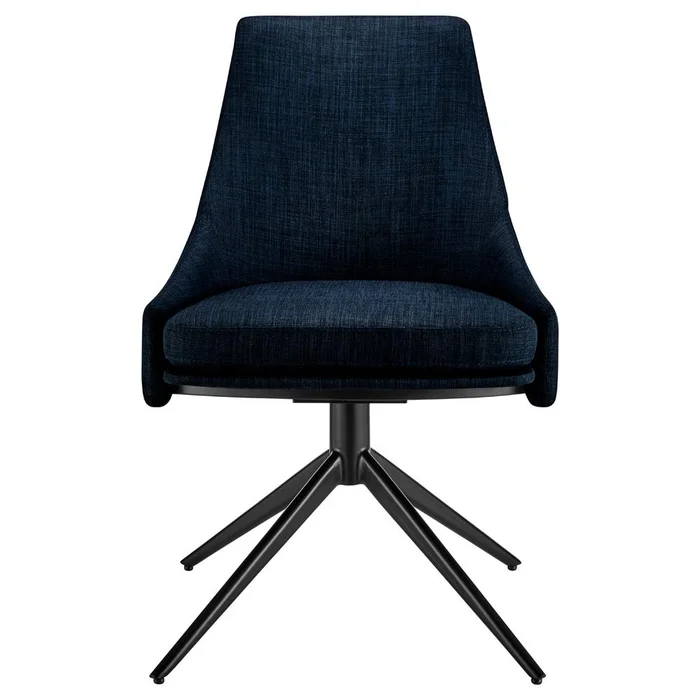 Euro Style – Signa Fabric Swivel Side Chair, Charcoal/Black – 38996-CHAR