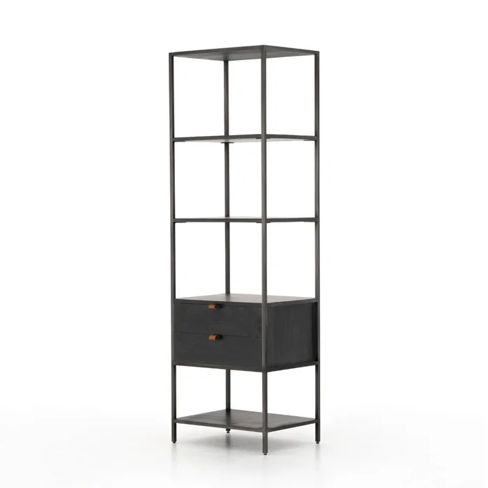 Four Hands – Trey Bookshelf-Black Wash Poplar – UFUL-032A