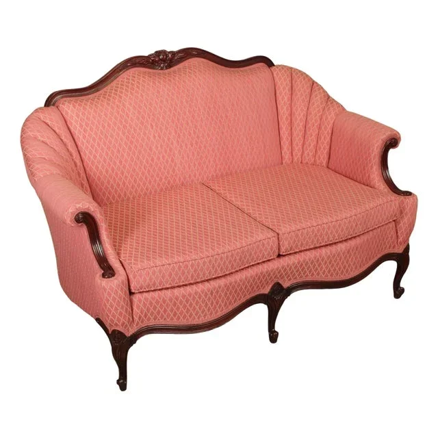 French Louis XV Style Mahogany Loveseat Settee