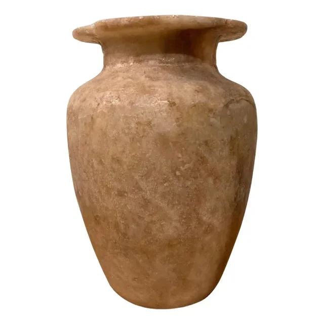 Grand Tour Ancient Egyptian Style Alabaster Storage Jar