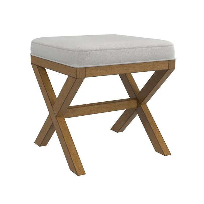 Hillsdale Furniture – Somerset Backless Wood Vanity Stool, Dark Driftwood – 51021