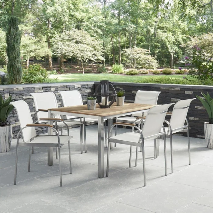 Homestyles Furniture – Aruba White 7 Piece Outdoor Dining Set – 5650-3782