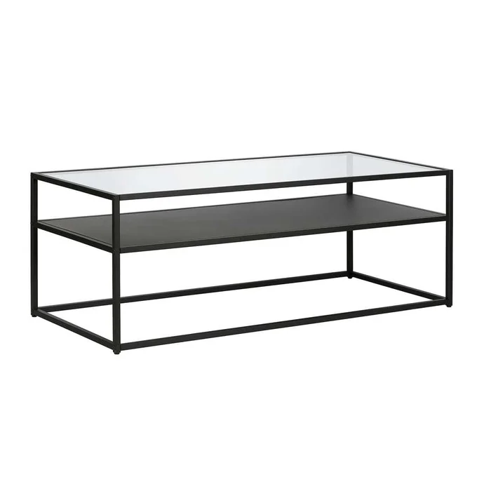 Hudson & Canal – Ada 46in Wide Rectangular Coffee Table in Blackened Bronze – CT0356