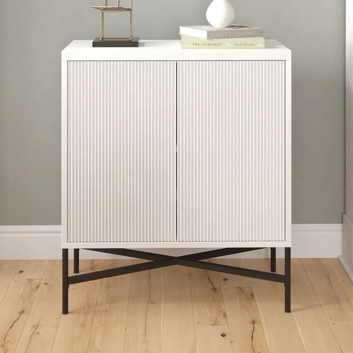 Hudson & Canal – Brighton 28in Wide Rectangular Accent Cabinet in White – AC1873