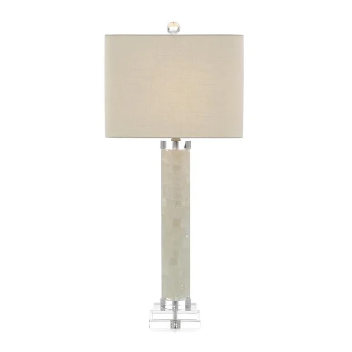 John Richard White Calcite And Quartz Table Lamp