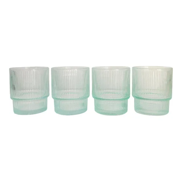 Jonathan Adler Textured “Bibi” Stackable Glassware- Set of 4