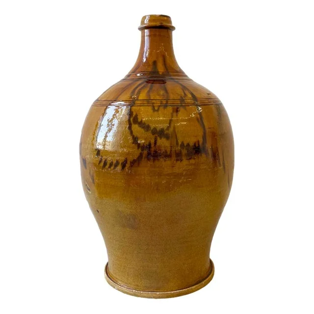 Large Antique Drip Glaze Bottiglia