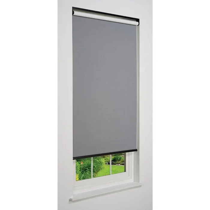 Linen Avenue Cordless Blackout Roller Shade, Light Grey 60 W x 78 H