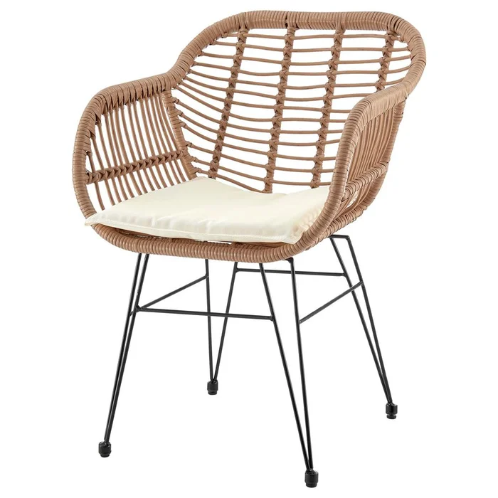 Manhattan Comfort – 3-Piece Antibes 1.0 Polyester Patio 2- Person Seating Group with End Table with Iron Steel Legs in Tan and Cream – OD-CV010-CR