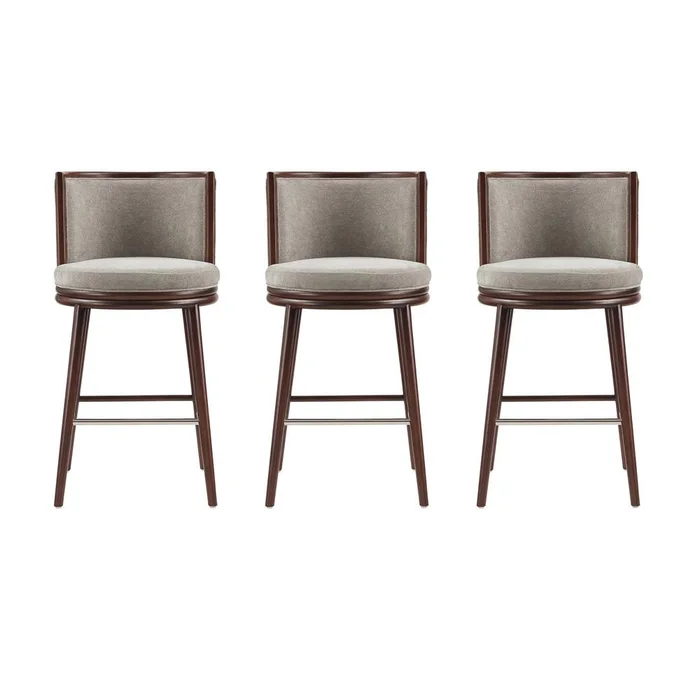 Manhattan Comfort – Evalyn Barstool in Dove – Set of 3 – 3-BS024-DO