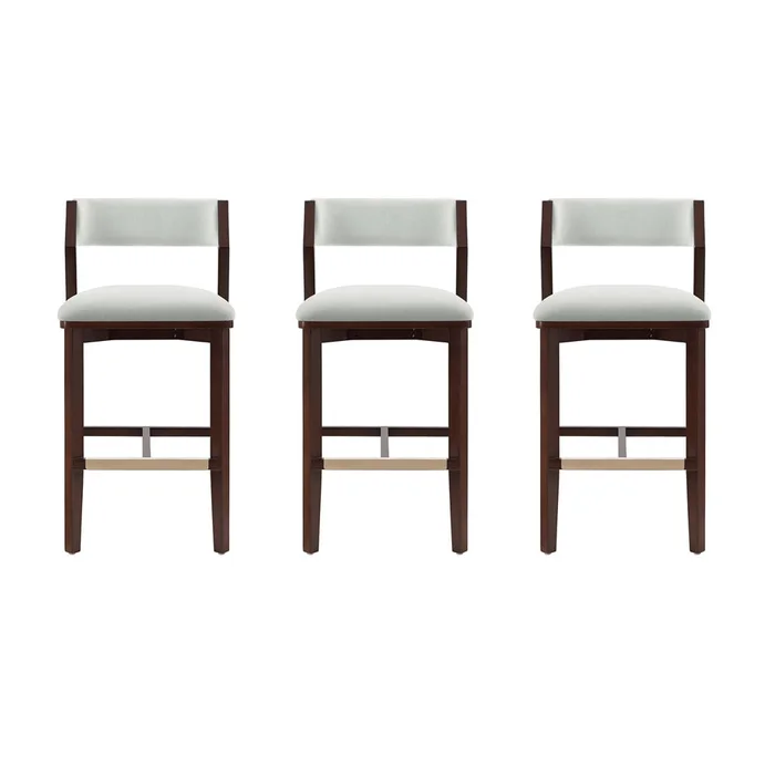Manhattan Comfort – Patricia Barstool in White Glacier – Set of 3 – 3-BS026-WH
