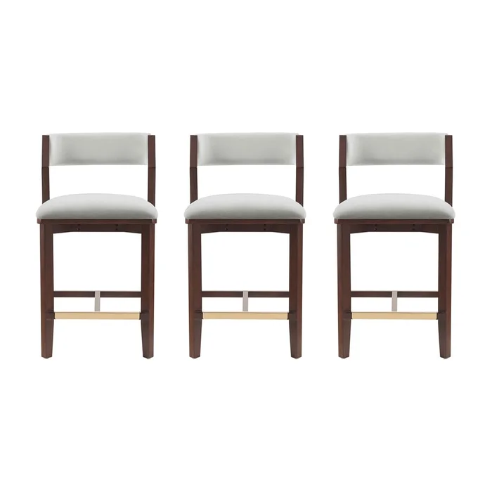 Manhattan Comfort – Patricia Counter Stool in White Glacier – Set of 3 – 3-CS023-WH