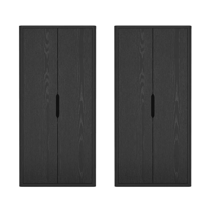 Manhattan Comfort – Rivington 38in Bookcase Cabinet in Black (5-Shelf) – Set of 2 – 2-BC004-BK
