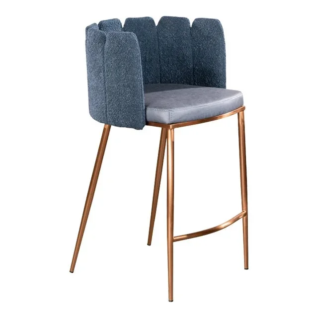 Marbella Counter Chair in Blue and Bronze