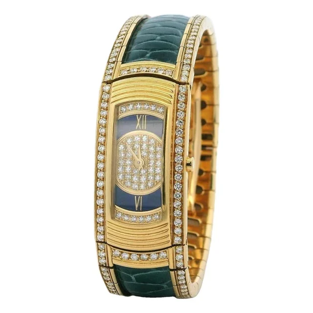 Mauboussin First Lady Maxi Watch 18K Gold Diamond Crocodile, 1985