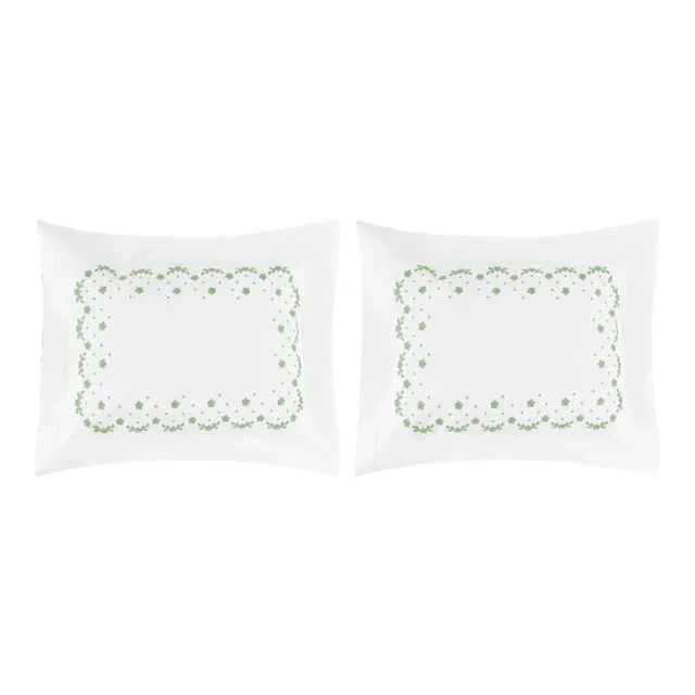 Meadow King Sham in Green – a Pair