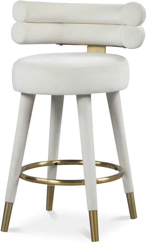 Meridian Furniture – Fitzroy Cream Velvet Counter Stool (Set of 2) – 798Cream-C