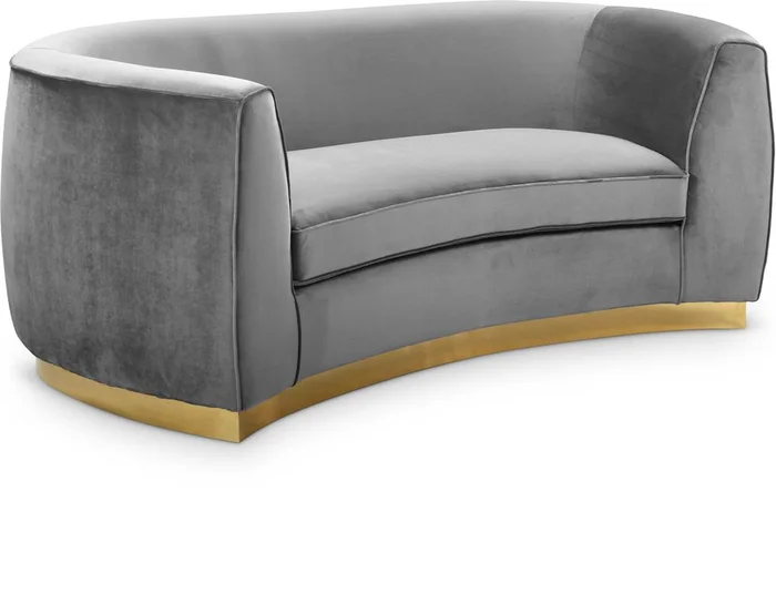 Meridian Furniture – Julian Grey Velvet Loveseat – 620Grey-L