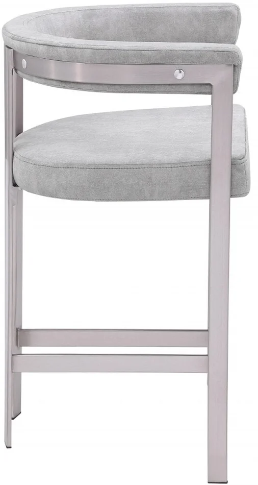 Meridian Furniture – Marcello Grey Velvet Counter Stool (Set of 2) – 939Grey-C