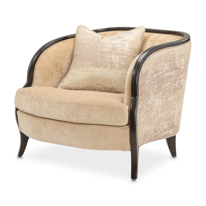 Michael Amini Malibu Crest Crotch Mahogany Accent Chair