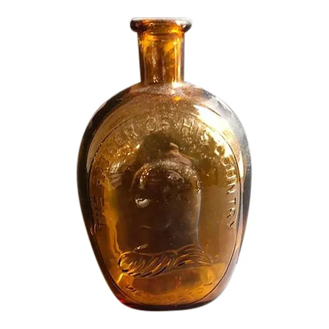 Mid-Century George Washington Amber-Colored Whiskey Bottle