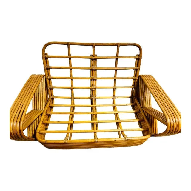 Mid-Century Six-Strand Two-Seat Sofa in the Style of Paul Frankl