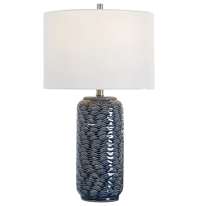 Modern Accents Wave Pattern Ceramic Table Lamp