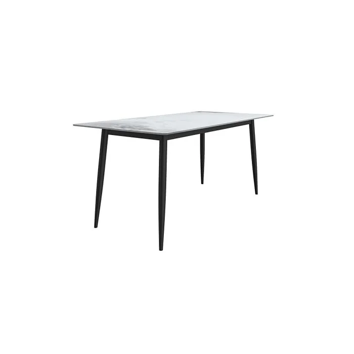 Modern Dining Table with Sintered Stone Top & Sturdy Fixed Legs