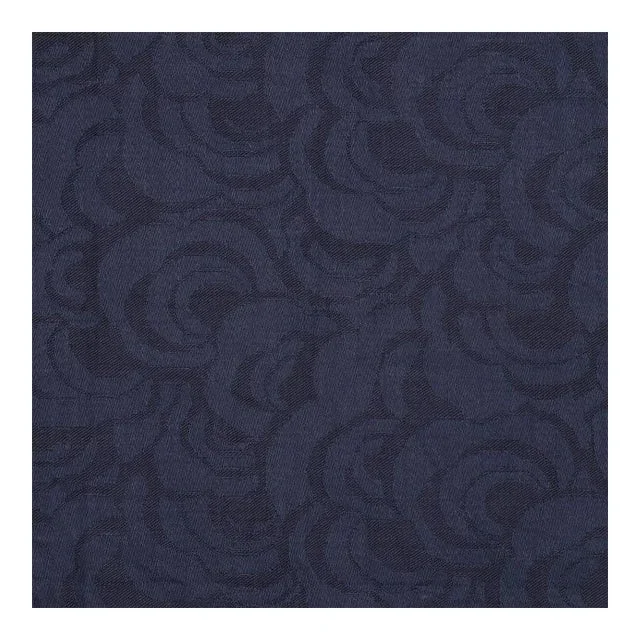 Modern Nancy Corzine Sag Harbor Waves Damask Linen Fabric in Navy Blue – by the Yard