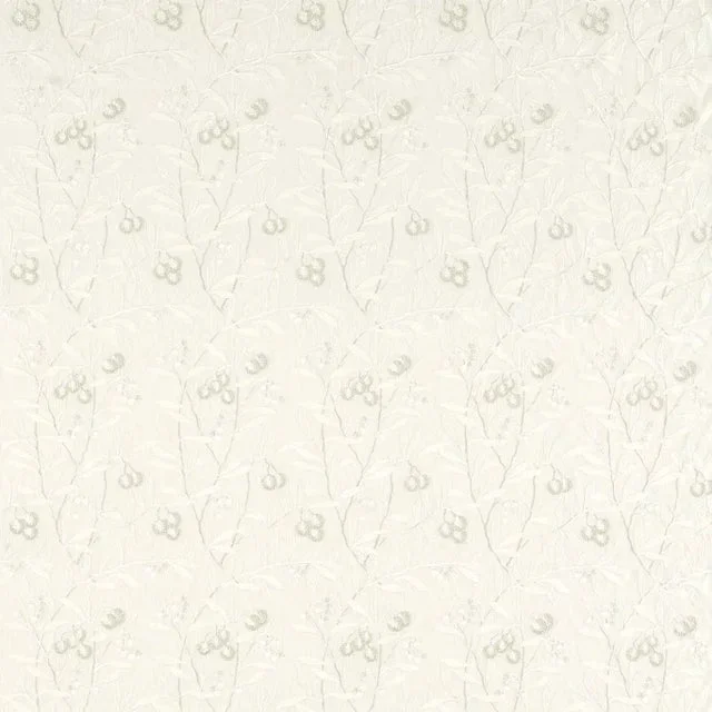 Morris & Co Pure Arbutus Embroidery Fabric in White Clover