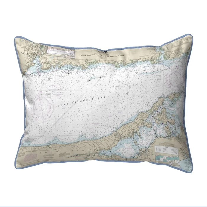 Nautical Long Island Sound Eastern Part Indoor/Outdoor Corded Pillow