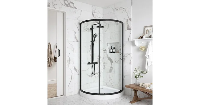 Ove Decors Breeze 73-3/8″ High x 40-1/16″ Wide x 40-1/16″ Deep Sliding Framed Shower Enclosure with Clear Glass