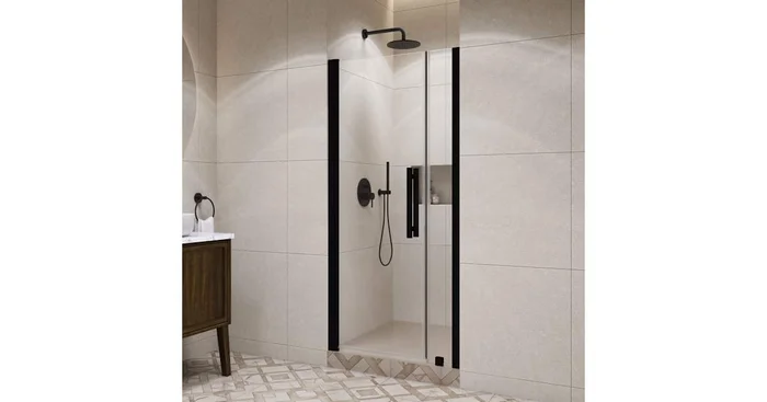 Ove Decors Pasadena 72″ High x 35-3/4″ Wide Pivot Frameless Shower Door with Clear Glass