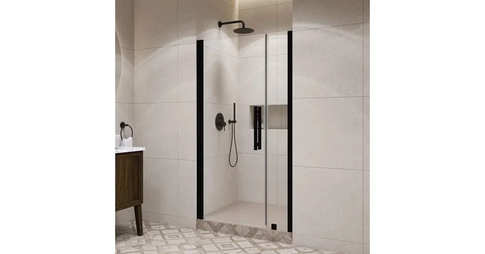 Ove Decors Pasadena 72″ High x 41-3/8″ Wide Pivot Frameless Shower Door with Clear Glass