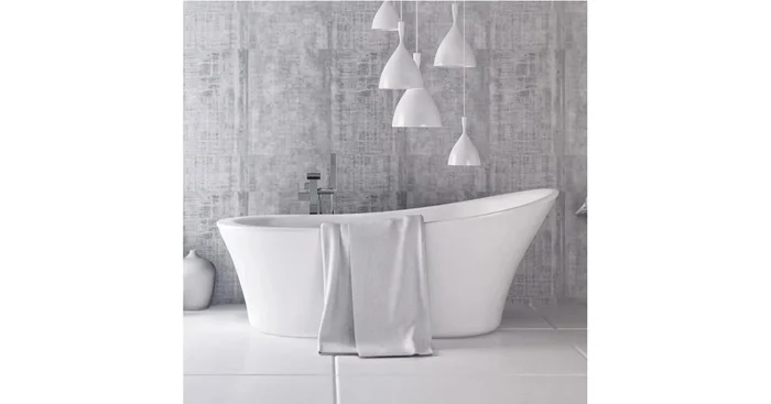 Ove Decors Skylar 71″ Free Standing Acrylic Soaking Tub with Reversible Drain, Drain Assembly, and Overflow