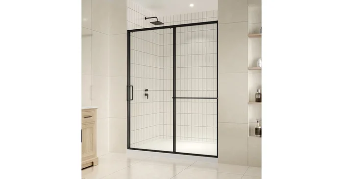 Ove Decors Zora 78-3/4″ High x 60″ Wide Sliding Framed Shower Door with Clear Glass