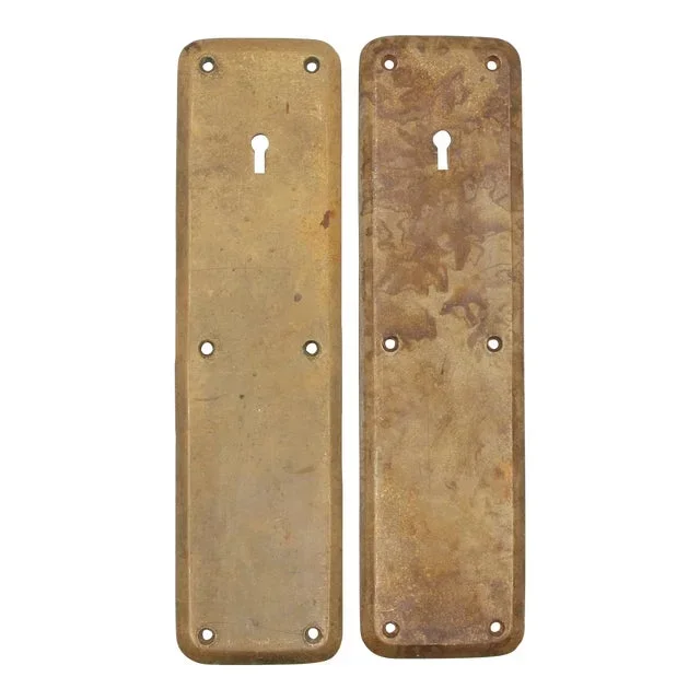 Pair of Vintage Bronze 12 In. Sargent Door Push Plates