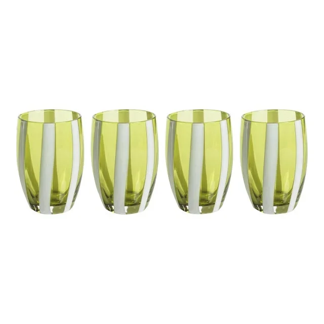 Pesaro Stemless Glasses – Green, Set of 4