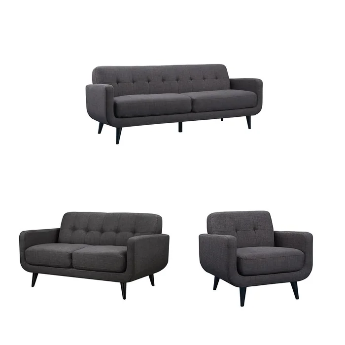Picket House Furnishings – Hailey 3PC Sofa Set in Charcoal – UHD0903PC