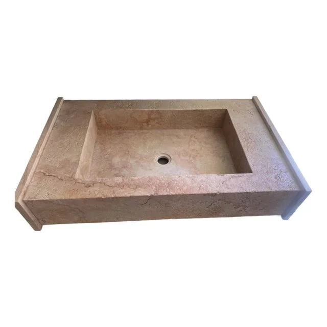Rouge Tumbled Marble Vessel Sink