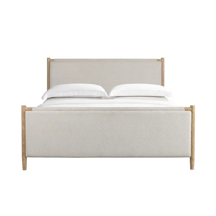 Salted Oak – Cypress King Bed Grey Upholstered Polyester Fabric, Modern Design, Luxurious Comfort – STO2102K-SOP