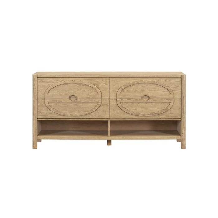 Salted Oak – Cypress Natural Oak Veneer Contempory 68in Dresser – STO2202-RWO